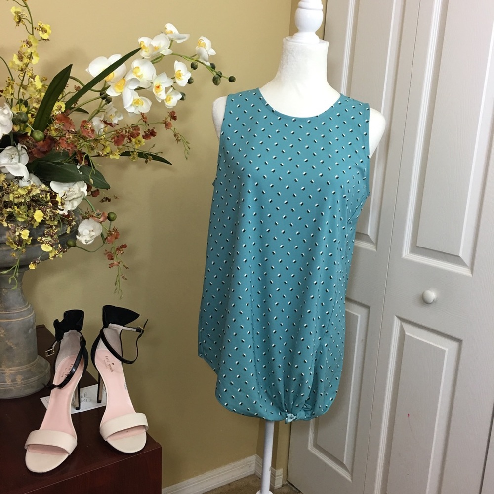 ANN TAYLOR FACTORY SLEEVELESS TOP, BLUE, SIZE XS (NWT)